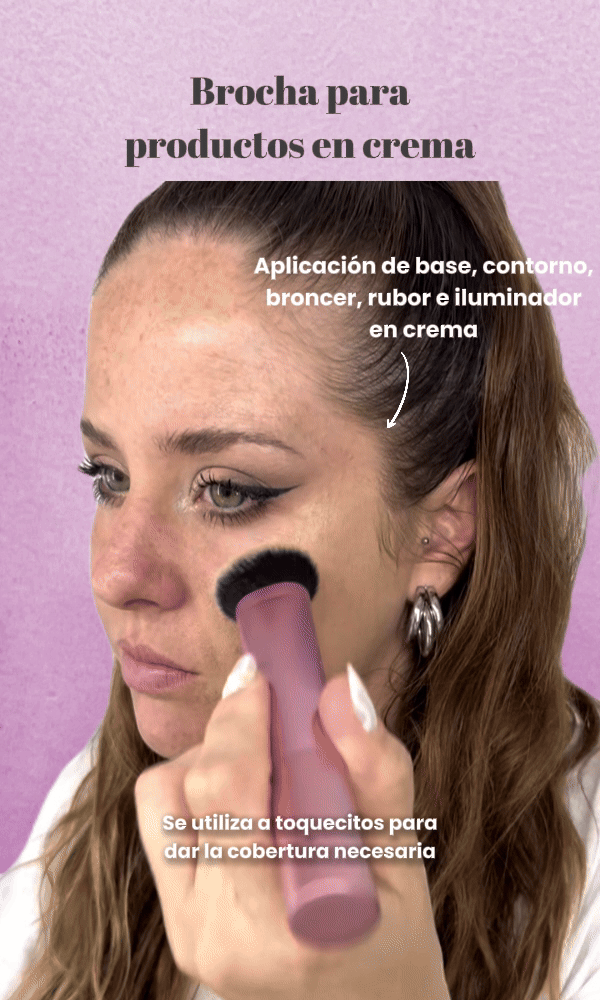 brocha para productos en crema de combo completo x 8 ga makeup x caro arjona